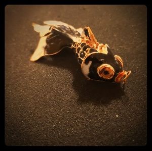 custom hand made Jewelry - Vintage enamel Asian articulated fish pendent custom hand made Jewelry - Vintage enamel Asian articulated fish pendent